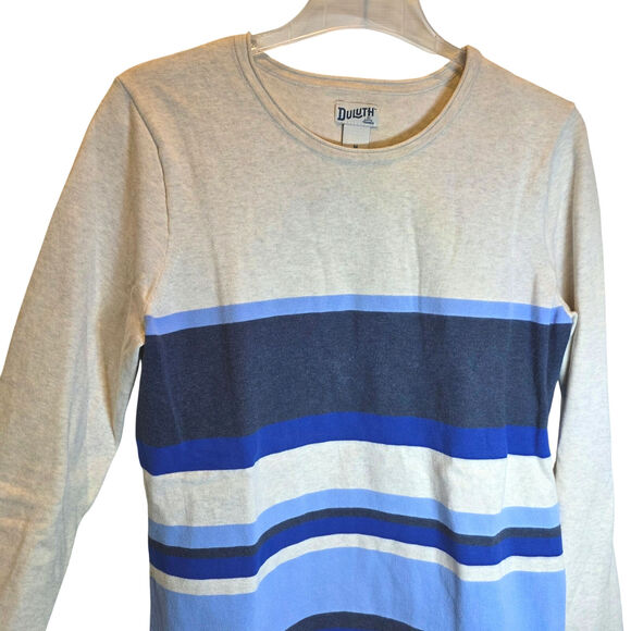 Duluth Trading Co. Shiftless Crewneck Sweater Womens Sz Medium Blue Colorblock - Picture 3 of 12